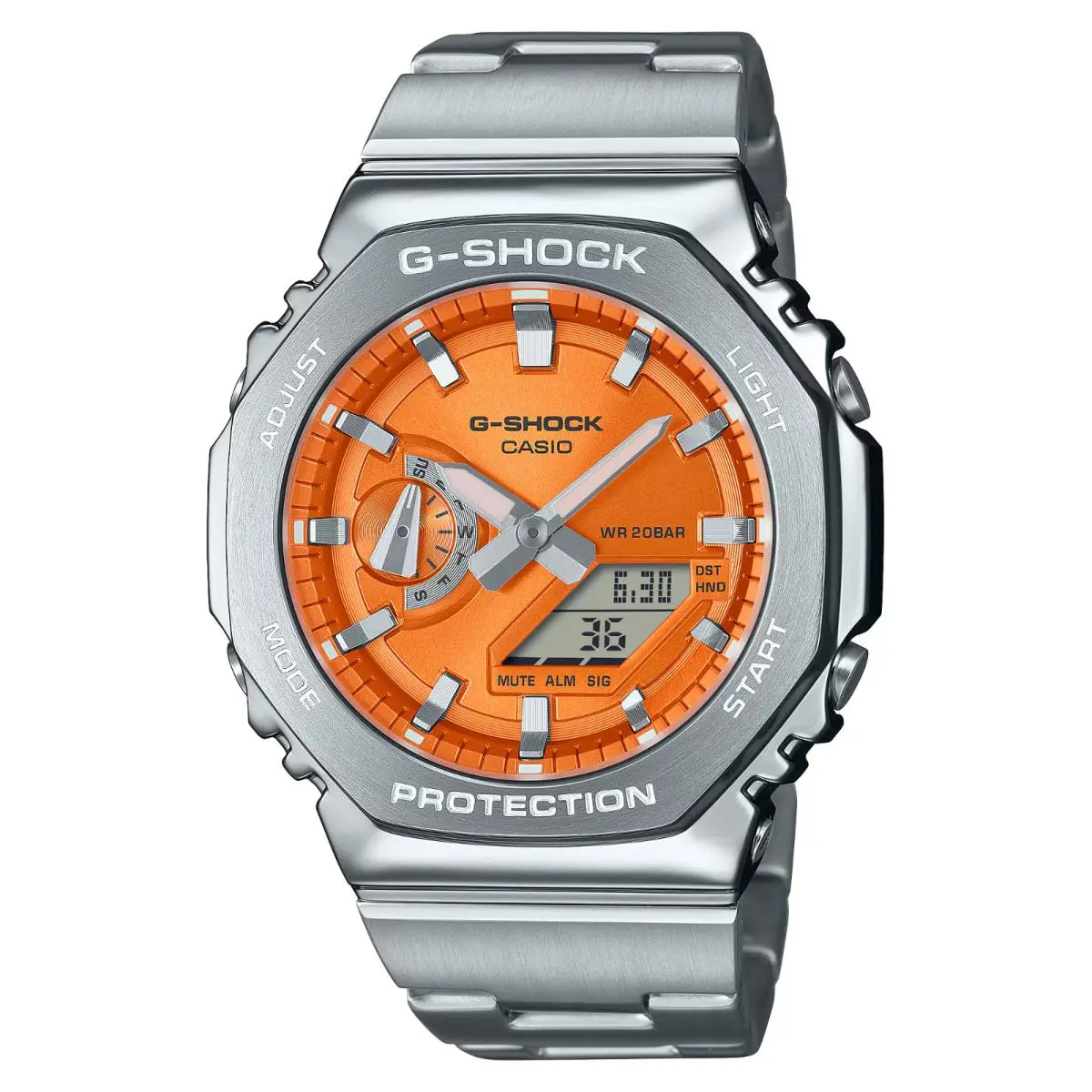 G-shock Quartz Orange Dial Stainless Men`s Watch GM2110D-4A by Casio