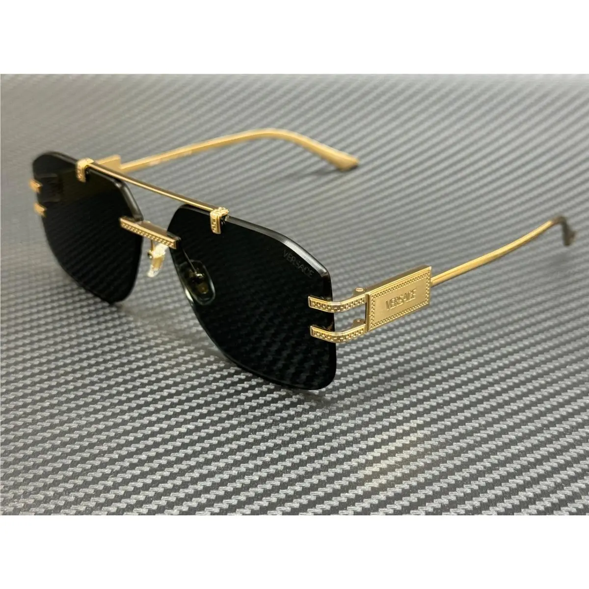 VE2275 100287 Gold Green Men`s 60 mm Sunglasses by Versace