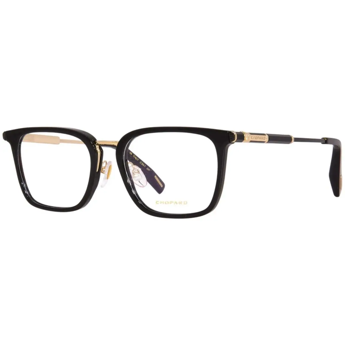 VCH328 0700 Titanium 23KT Gold Plated Eyeglasses Frame Men`s Black 52mm by Chopard