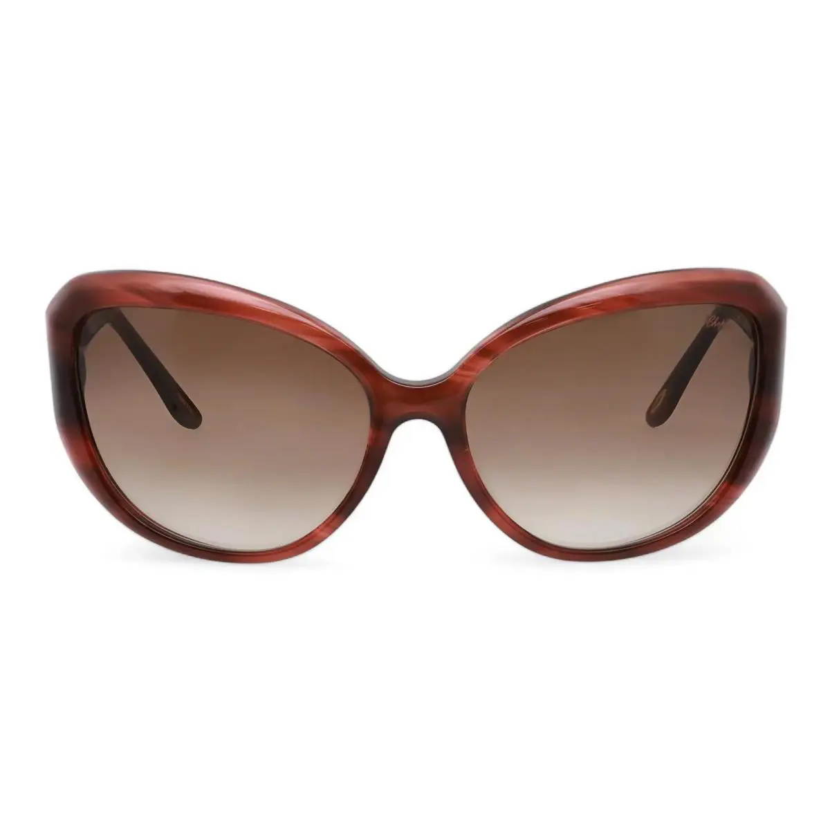 Chopard Acetate Striped Brown Frame Gradient Brown Lenses Sunglasses 95221-0148