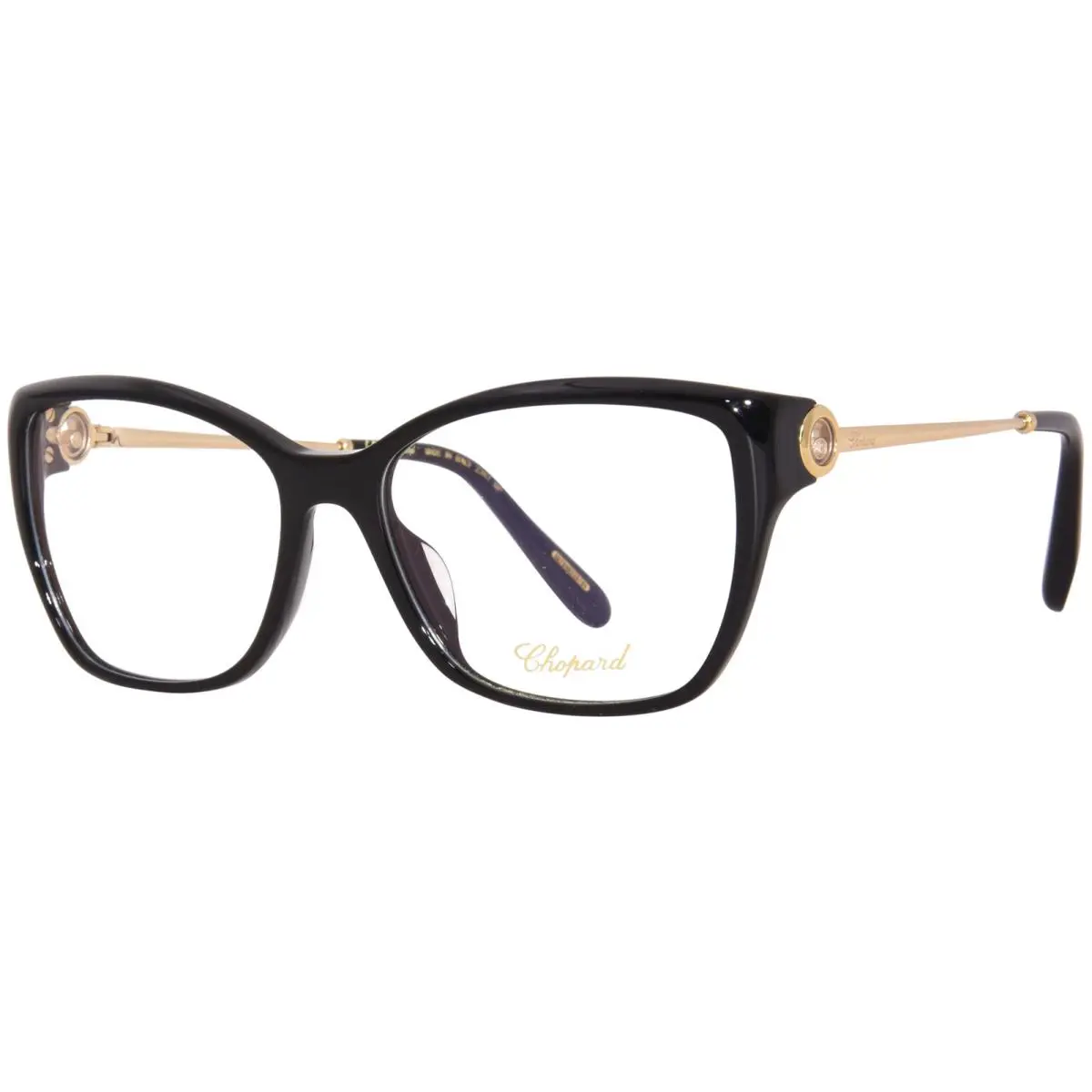 Chopard VCH322S 0700 Titanium 23KT Gold Plated Eyeglasses Women`s Black 55mm - Frame: Black
