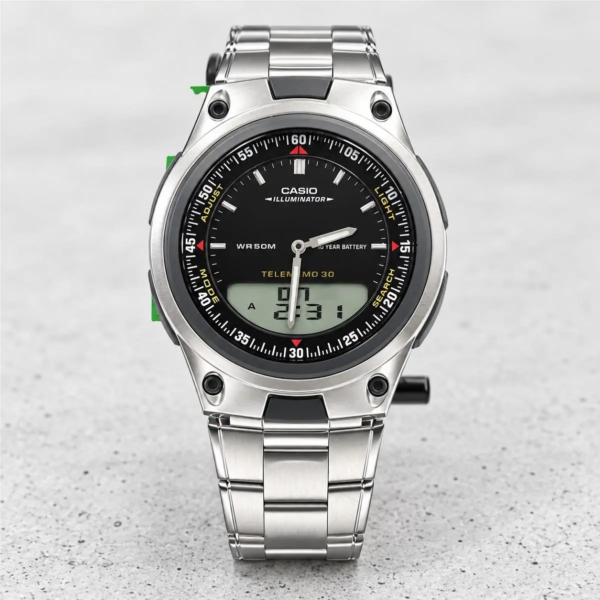 Analog Digital Metal Watch AW80D-1 Black Dial Stainless Steel AW80D by Casio
