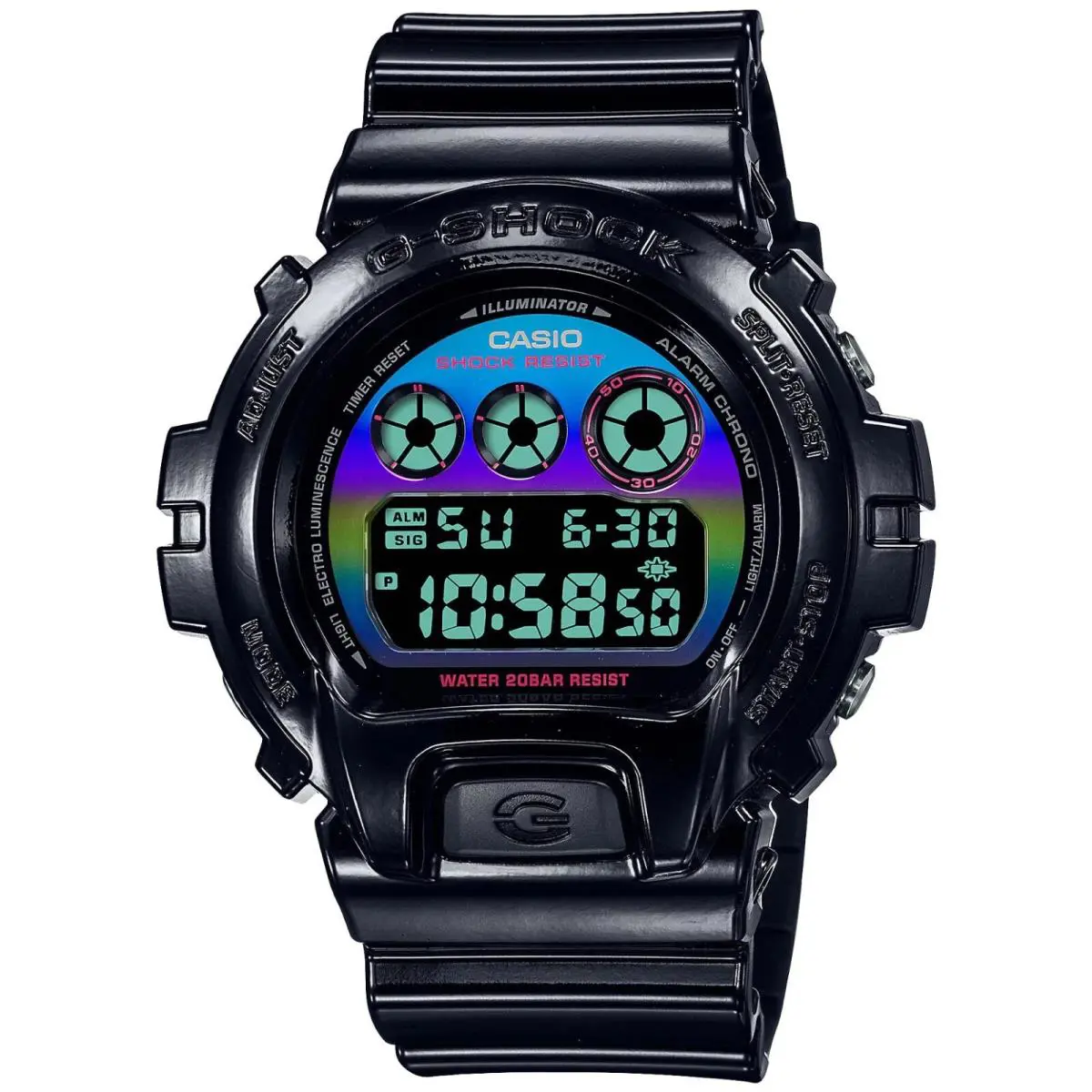 G-shock Wristwatch - DW6900RGB-1 - Black/multi by Casio