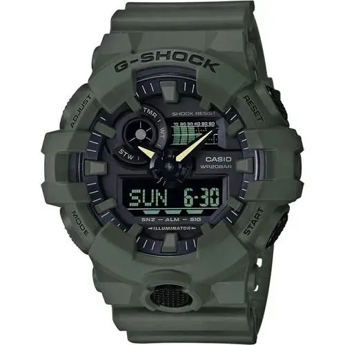 G-shock Olive Green Utility Ana Digi World Time Watch GA-700UC-3A by Casio