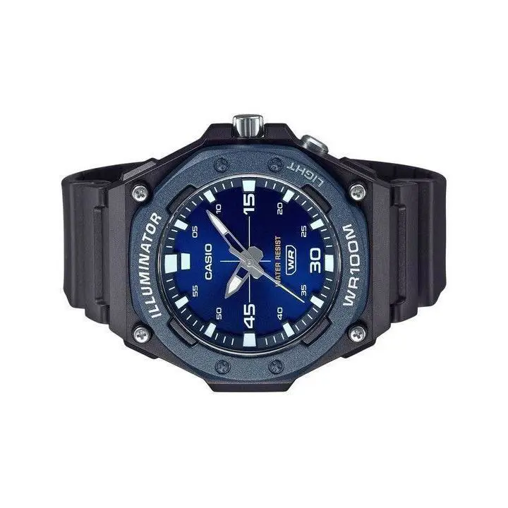 Casio MW620H-2AV Illuminator Black Resin Band Date 100 Meter WR