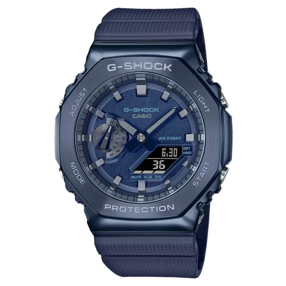 G-shock GM-2100N-2A Blue/gray ak Metal Bezel A/d Watch by Casio