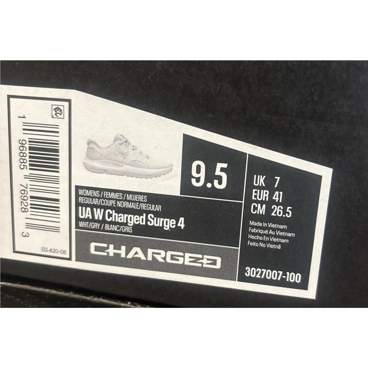 Under Armour shoes - Under Armour Surge - Surge - 3027007-100 - White/Gry (UPC: 196885769283) 4