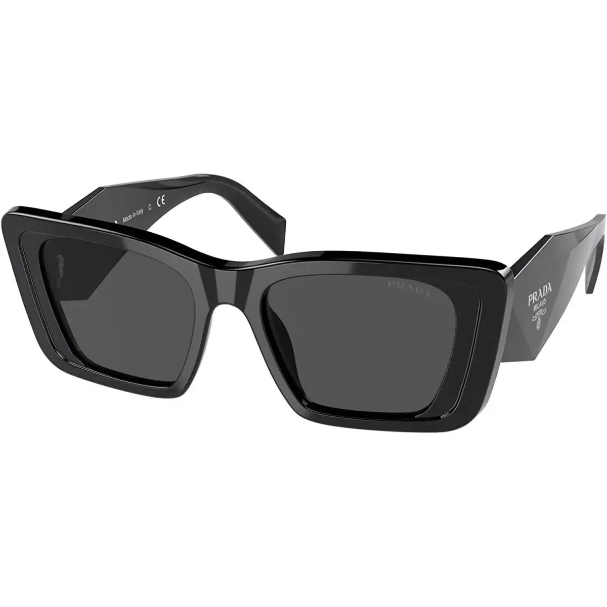 Prada Symbole PR 08YS 1AB5SO Black Grey Lens Women Sunglasses