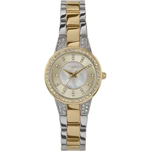 Women`s  Dress 27mm Two Tone Crystalized Watch TW2W61800 by Timex