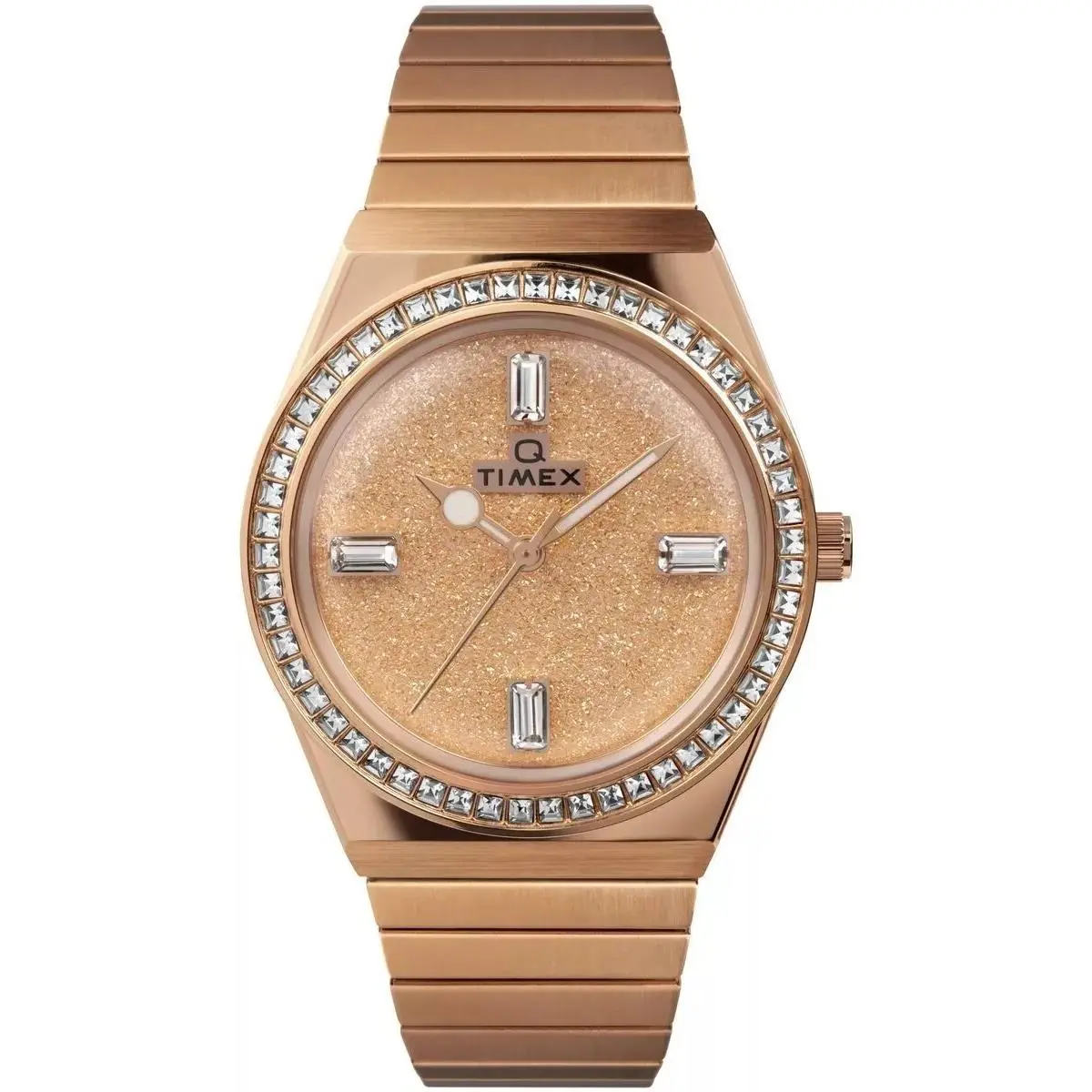 Rose Gold Women Analogue Watch Q Reissue TW2W10700 by Timex