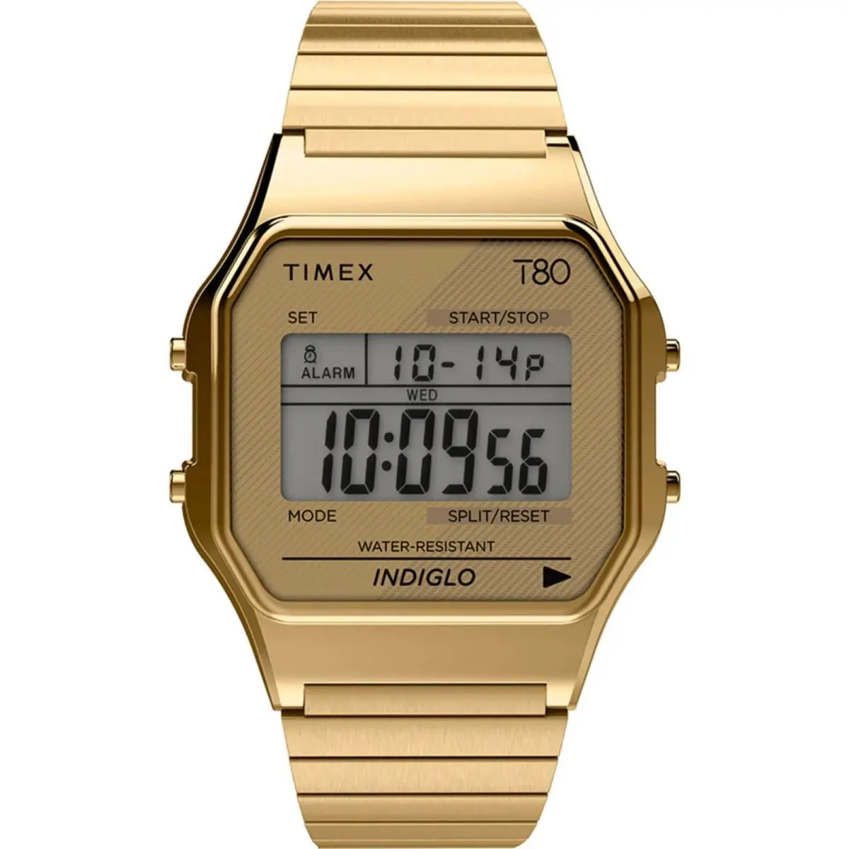 Unisex Watch T80 Grey Dial Yellow Gold Steel Expansion Band TW2R79000 by Timex