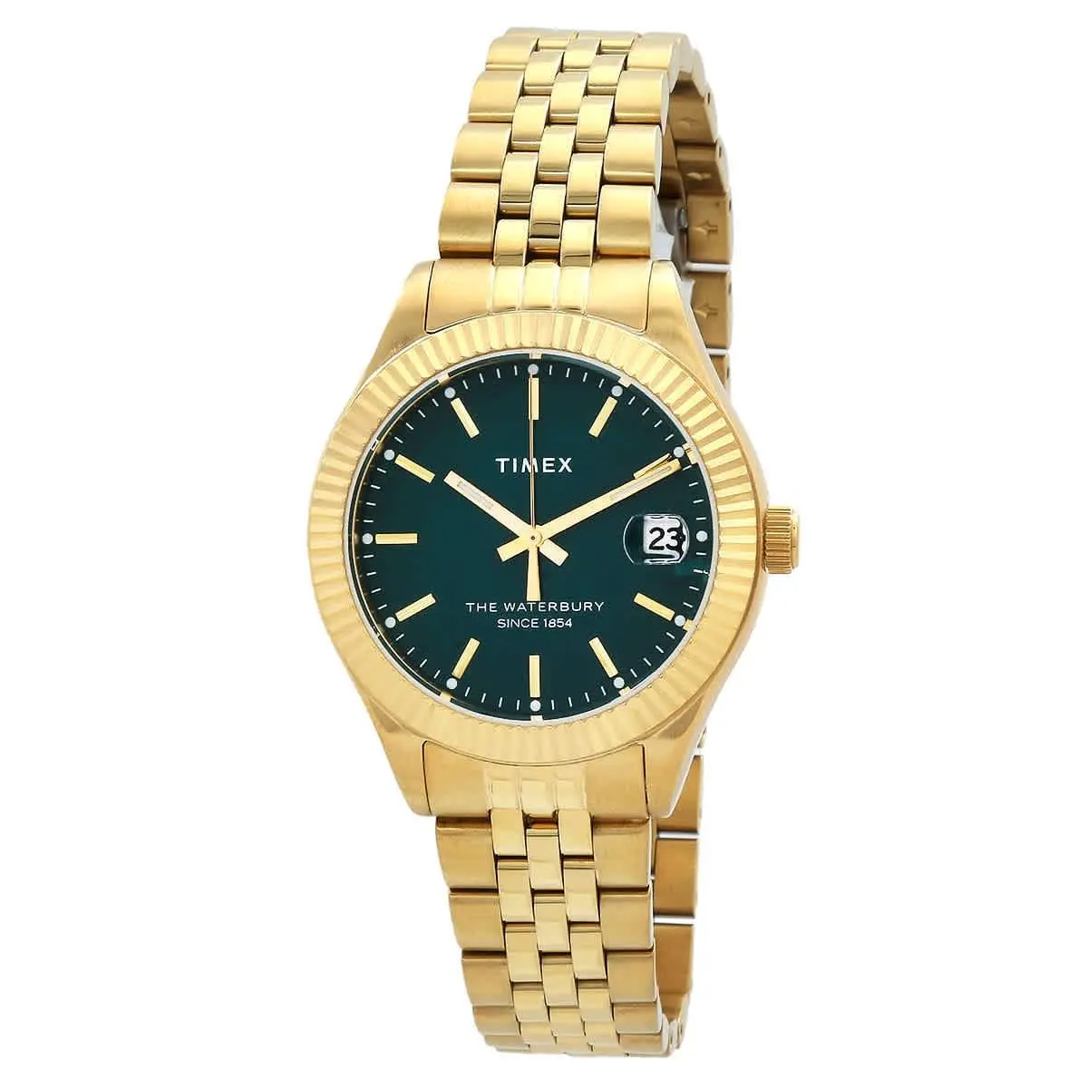 The Waterbury Quartz Green Dial Ladies Watch TW2V31700 by Timex