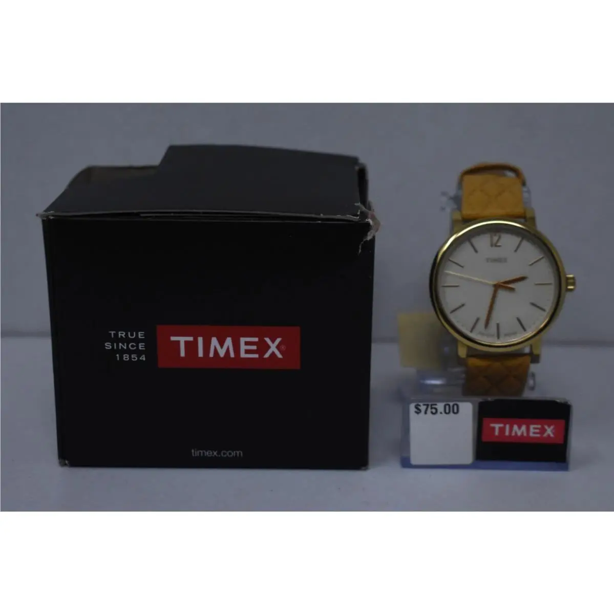 Womens Heritage TW2P78400 Gold Tone Tan Leather Quartz Indiglo Watch by Timex
