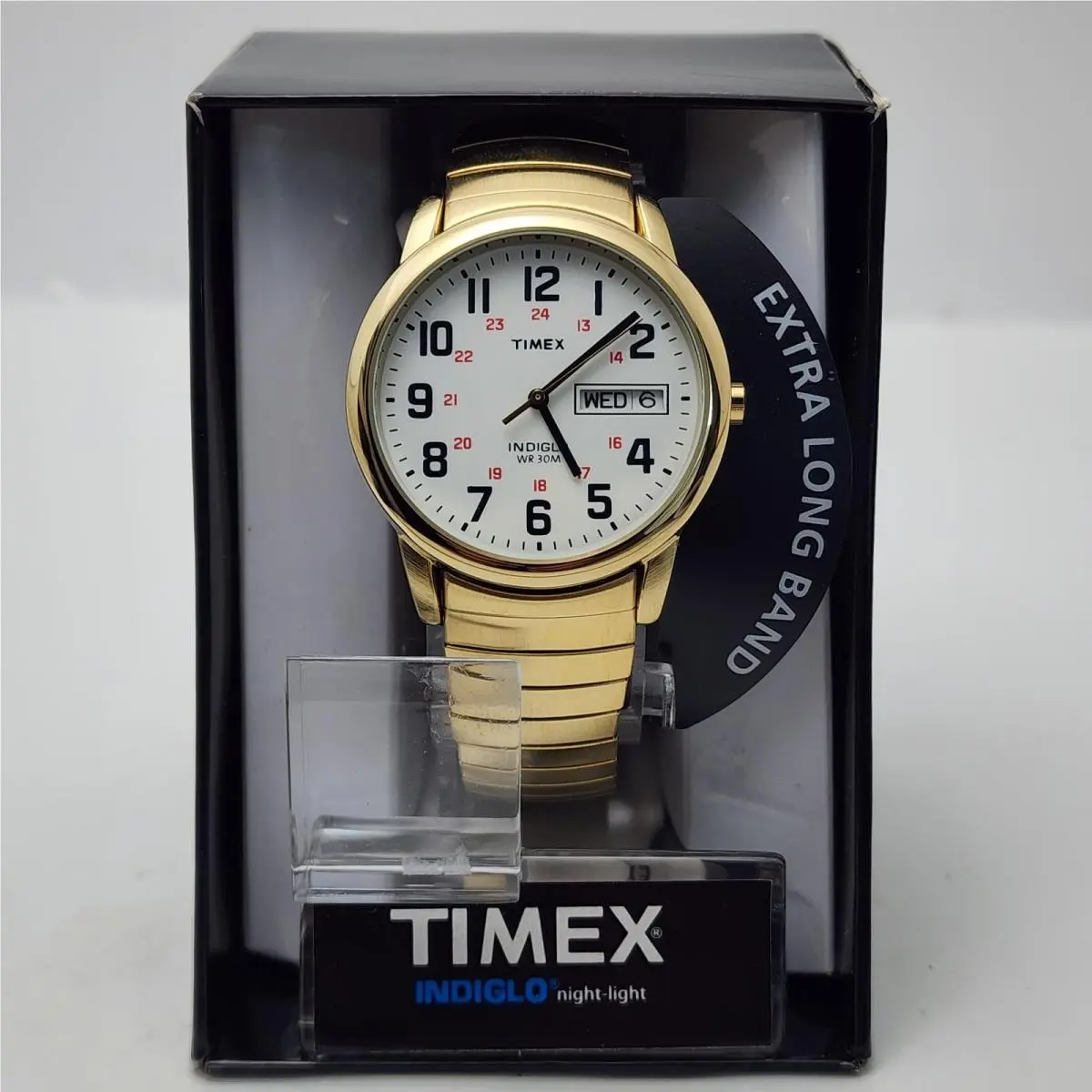 Indiglo Easy Reader T2N092 24-hour WR 30M Day-date Gold Tone Analog Watch by Timex