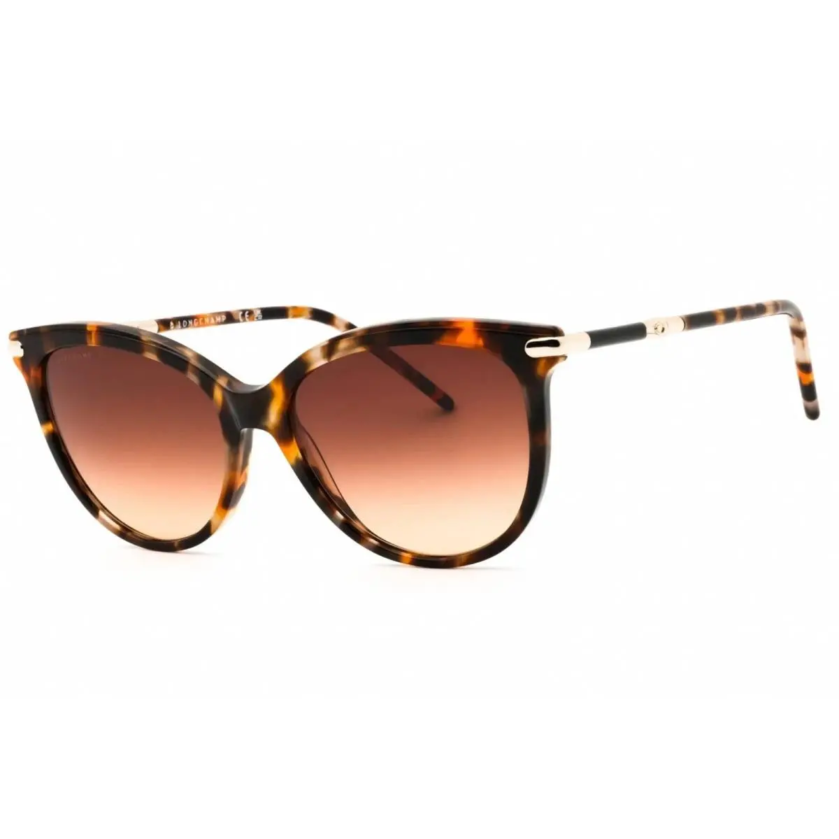 LO727S 239 Ochre Havana Sunglasses with Brown Gradient Lenses by Longchamp