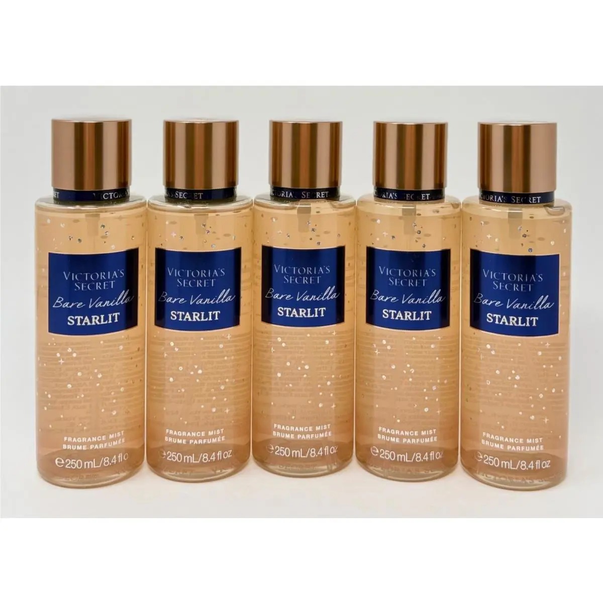 5 Victoria`s Secret Bare Vanilla Starlit Fragrance Mist Body Spray 8.4OZ Large