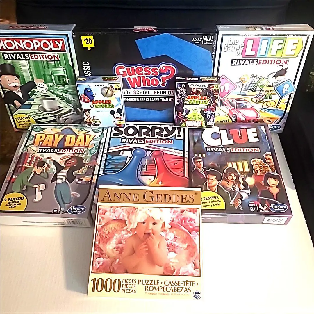 9 Games 3: Guess Who Monopoly Life Pay Day Clue Sorry Apples to Apples Puzzle