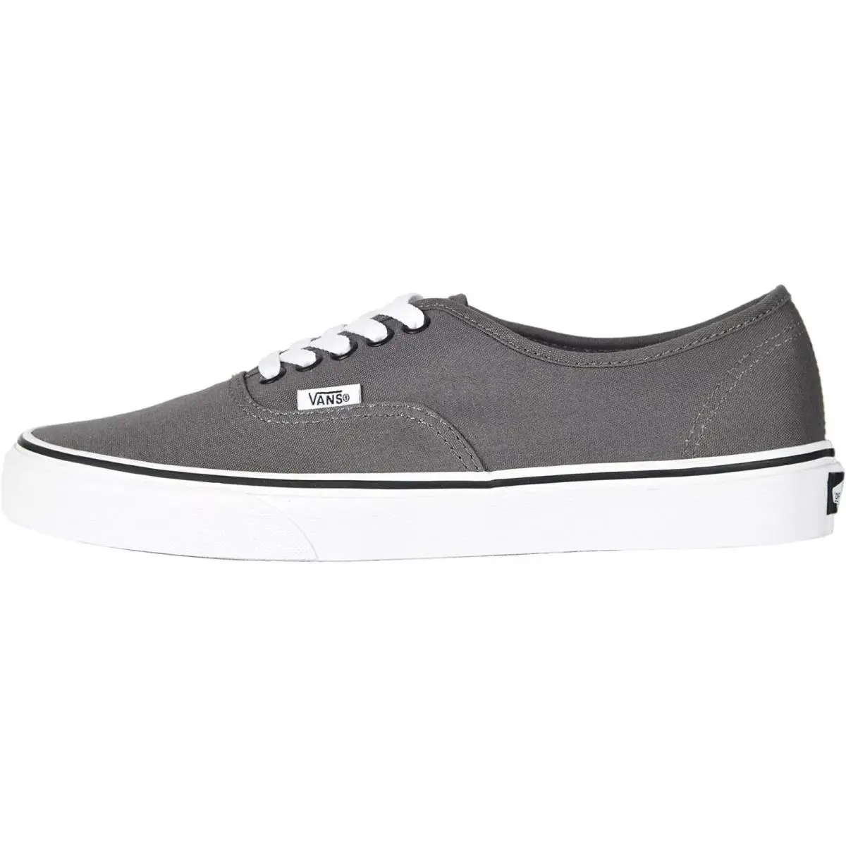Vans Authentic Unisex Pewter Black Canvas Sneakers Skate Shoes - Pewter Black
