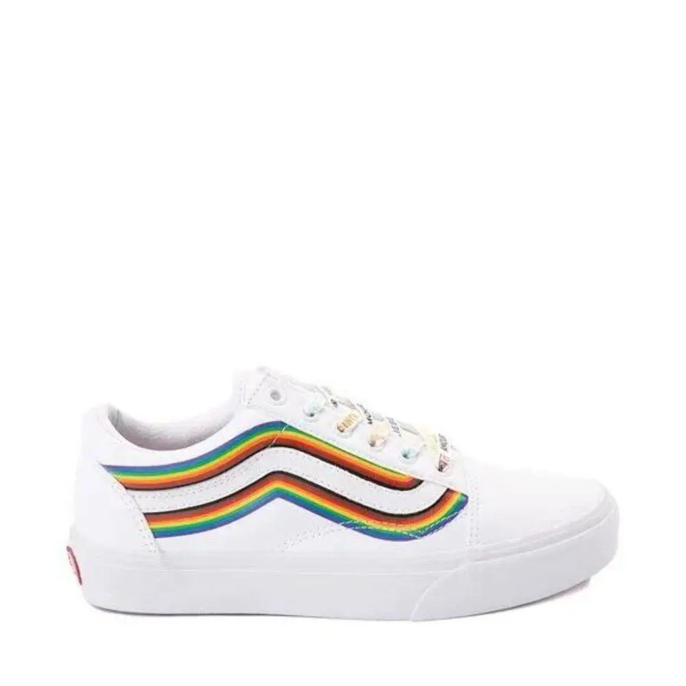 Vans Old Skool Sneakers with Pride Rainbow White - White