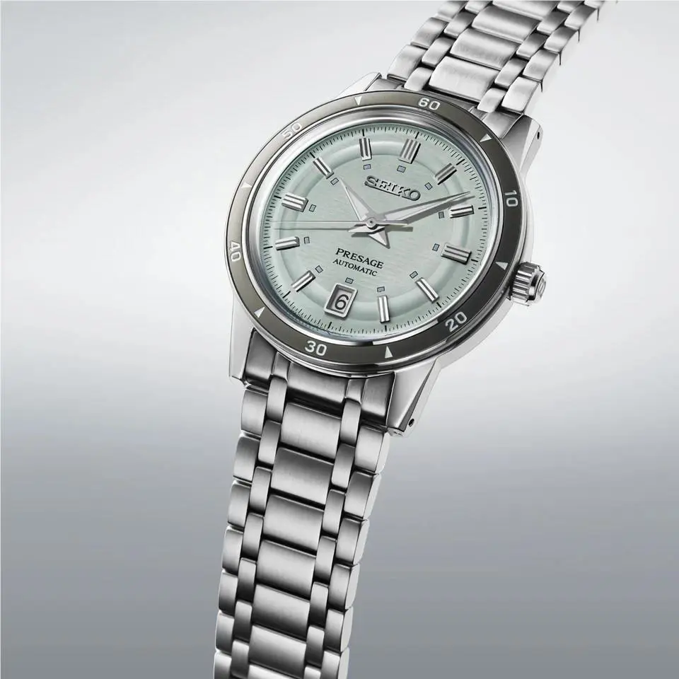 Seiko Presage Style 60`s Green Dial Stainless Men`s Watch SRPL71