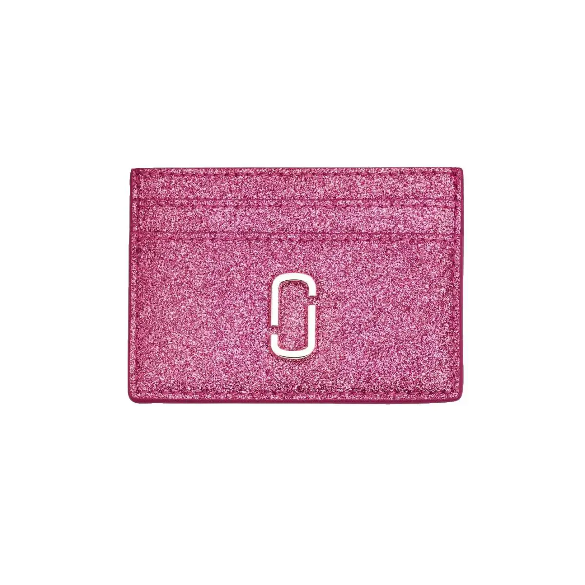 Marc Jacobs The Galactic Glitter J Marc Card Case in Lipstick Pink