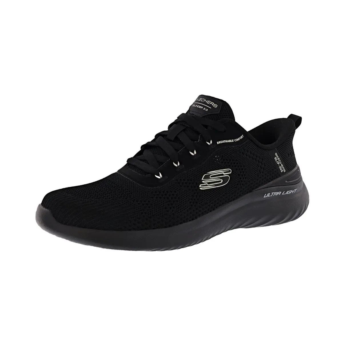 Skechers Men`s Slip-ins Bounder 2.0- Almir 233031/BBK Walking Shoes - Black