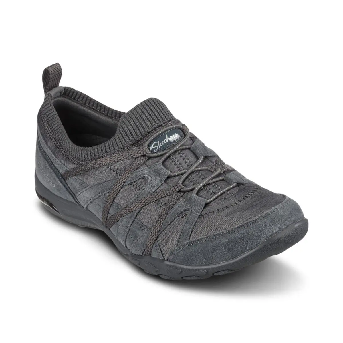 Skechers Arch Fit Comfy Bold Statement Women 7.5 Charcoal Walking Shoes GBNC1091 - Gray