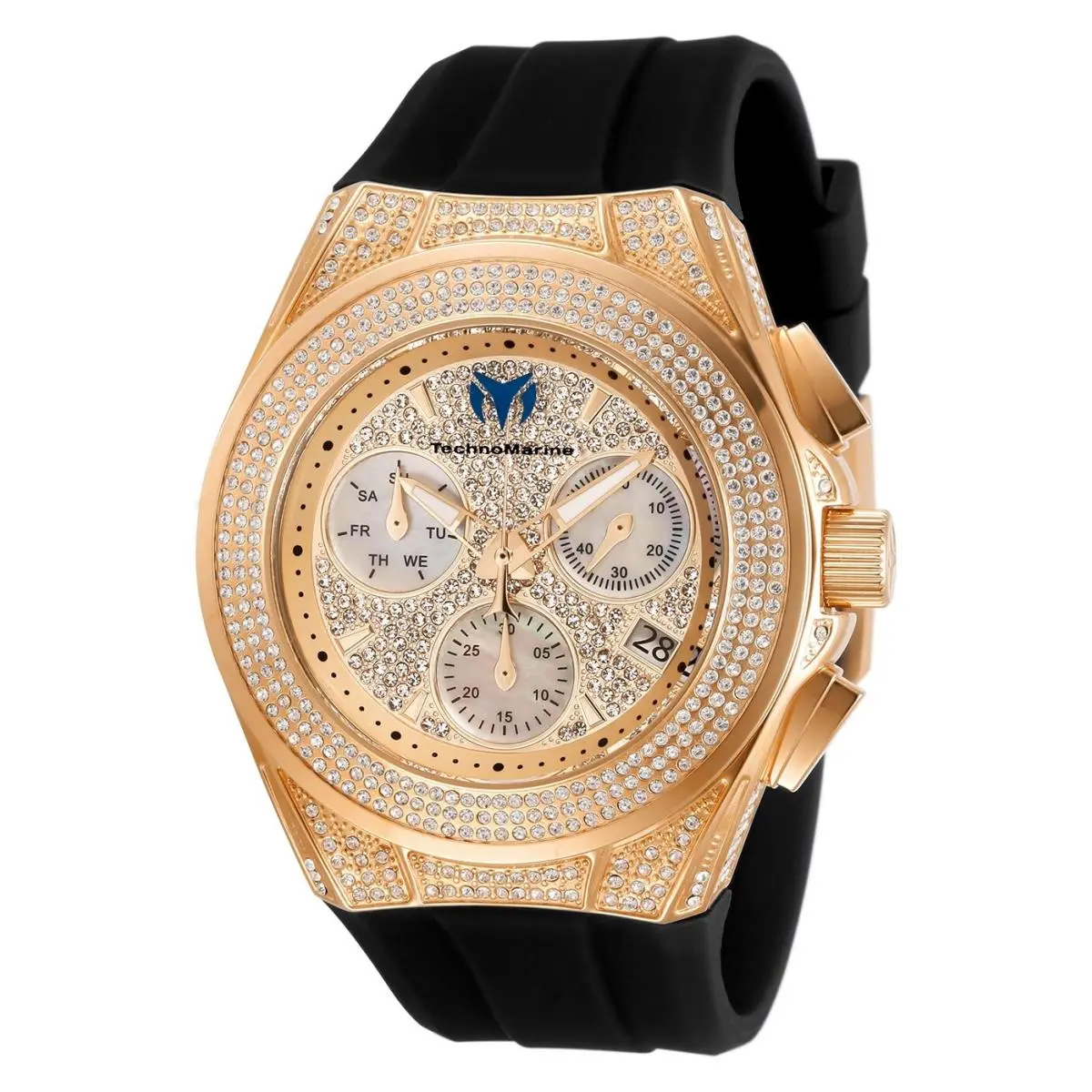 Technomarine TM-118109 Cruise Pave Rose Gold 45mm Swiss Mvmt and 781 Stones by TechnoMarine