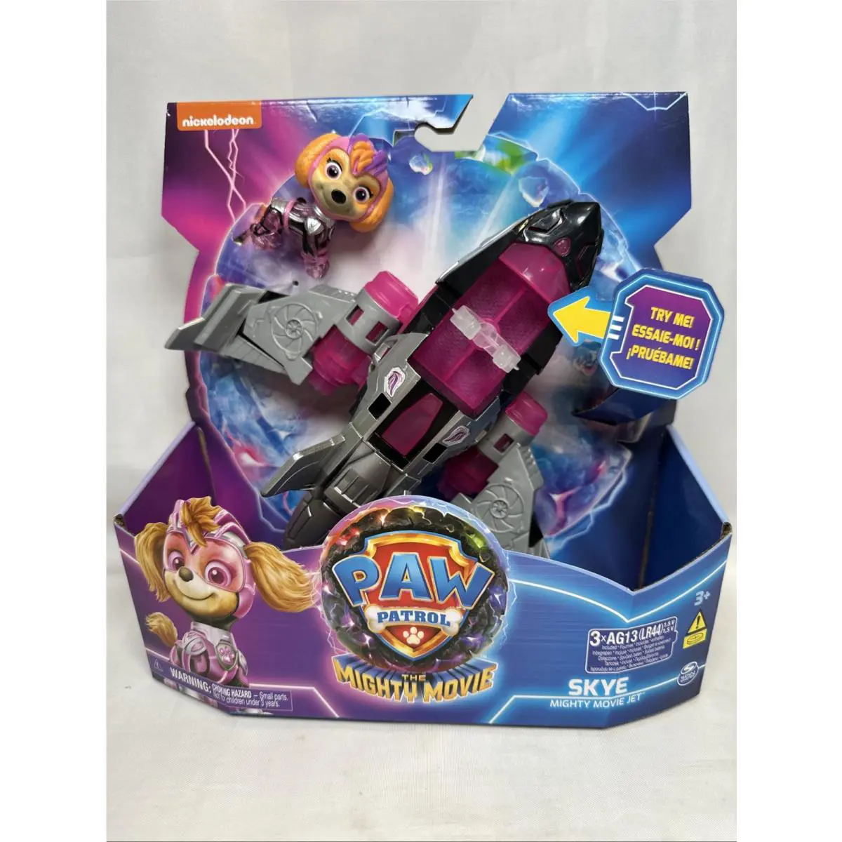 Paw Patrol Skye Mighty Movie Jet Vehicle Lights Sounds with Figure