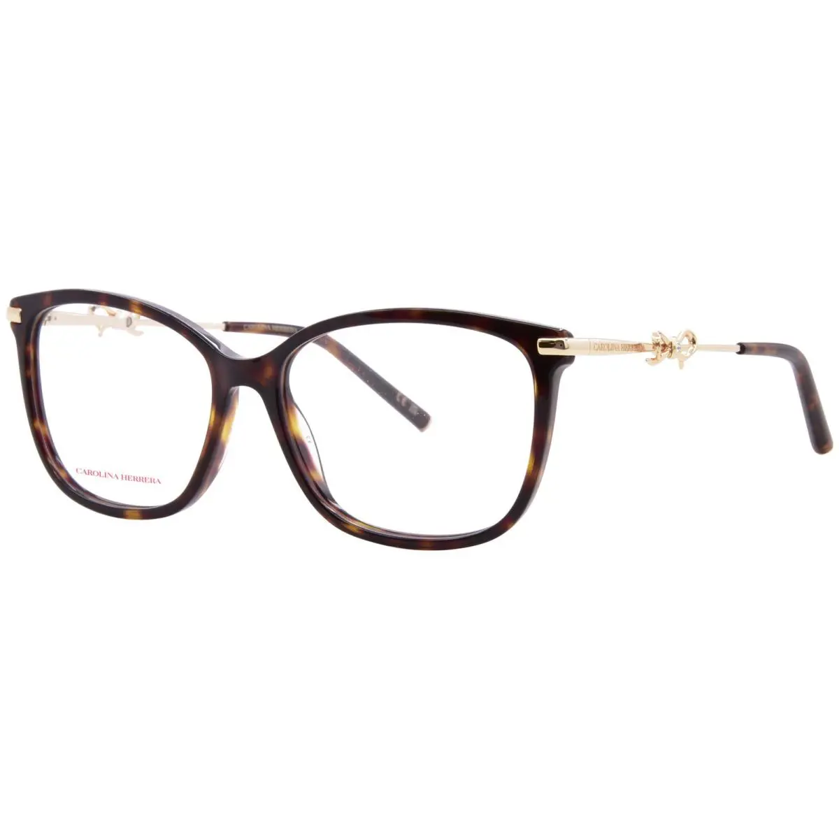 Carolina Herrera HER-0218 Lvl Eyeglasses Women`s Brown Havana/gold Full Rim 55mm - Frame: Brown