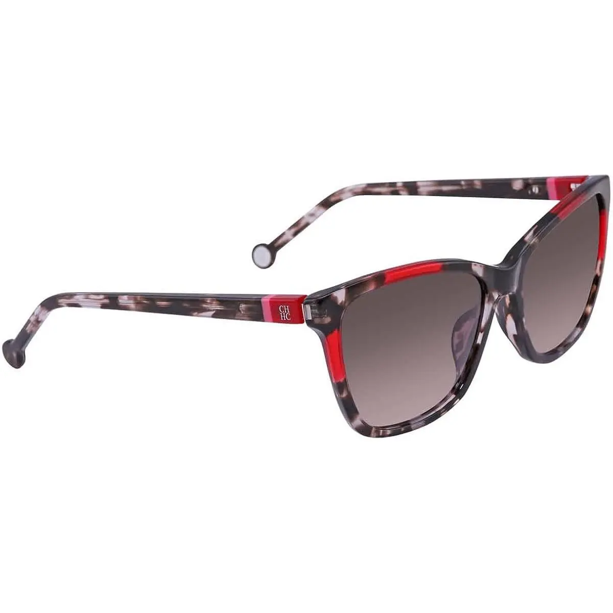 Carolina Herrera SHE844V 0721 Havana-red Sunglasses 56mm / / - Frame: Red, Lens: Gray