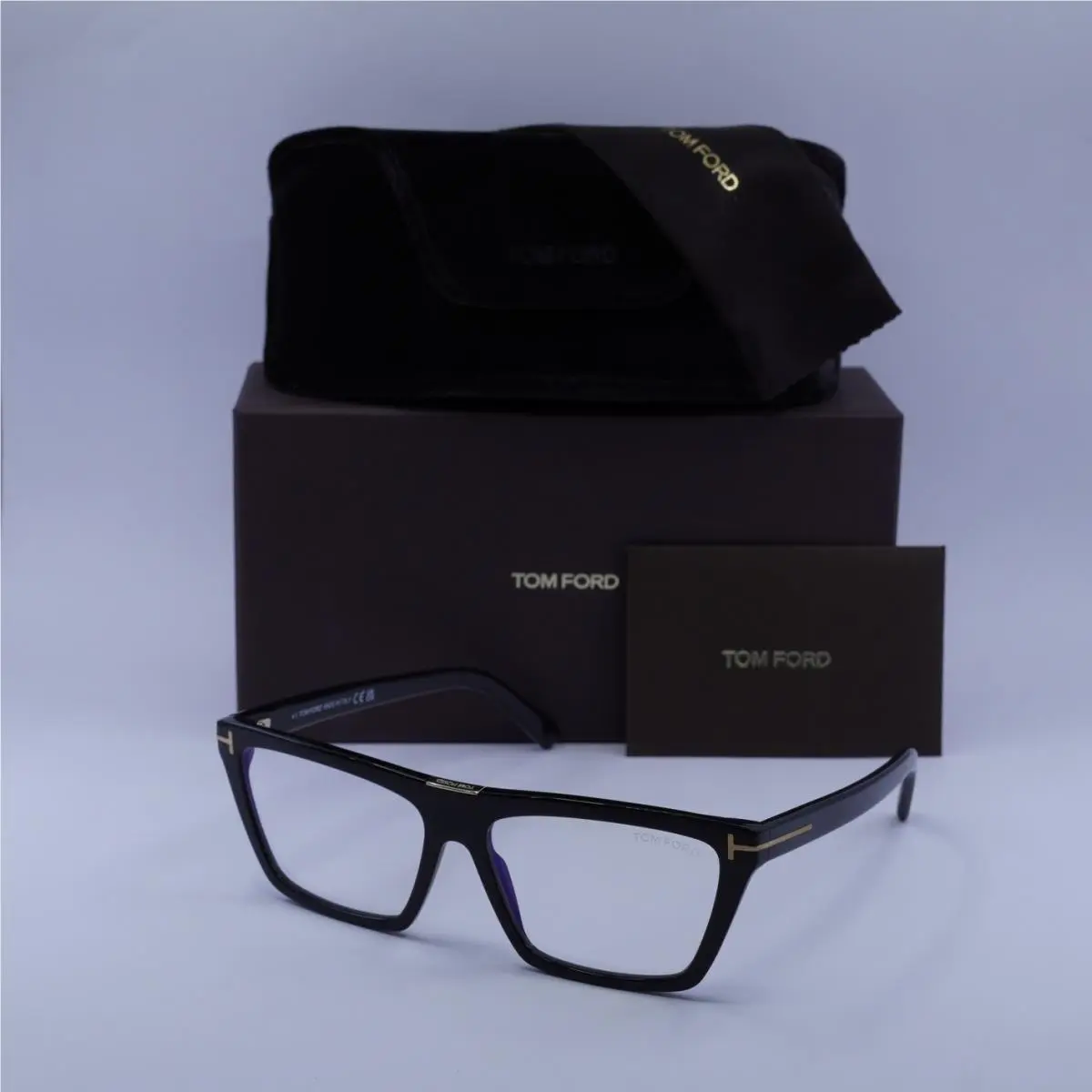 Tom Ford FT5912-B 001 Shiny Black 57mm Eyeglasses