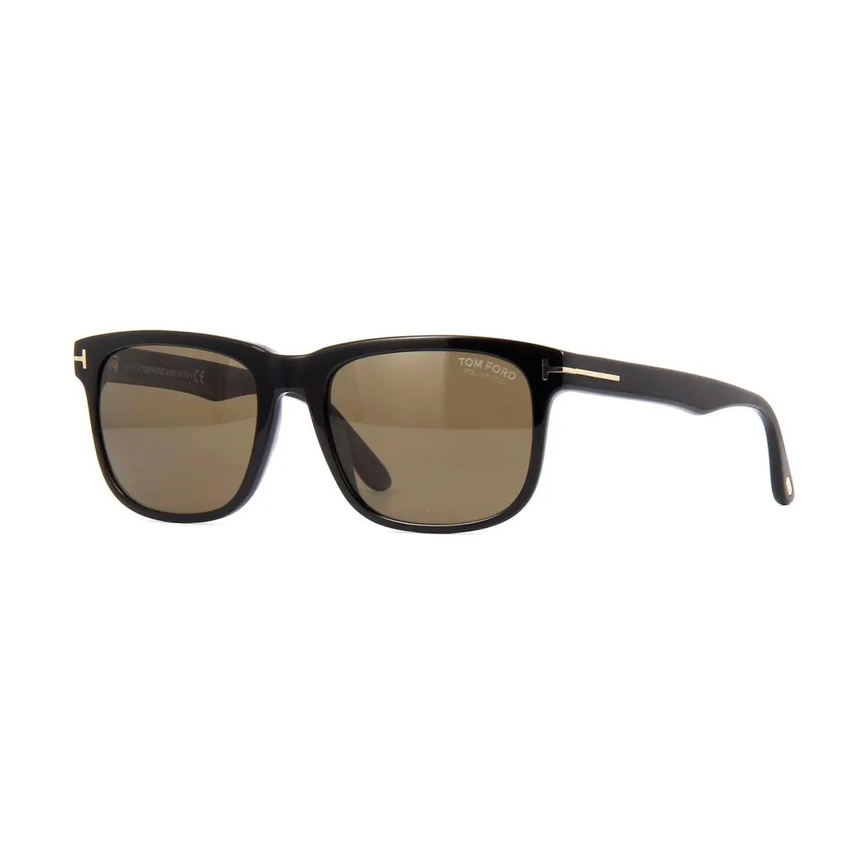 Tom Ford Stephenson FT 0775 Shiny Black/brown Polarised 01H Sunglasses - Frame: Black, Lens: Brown