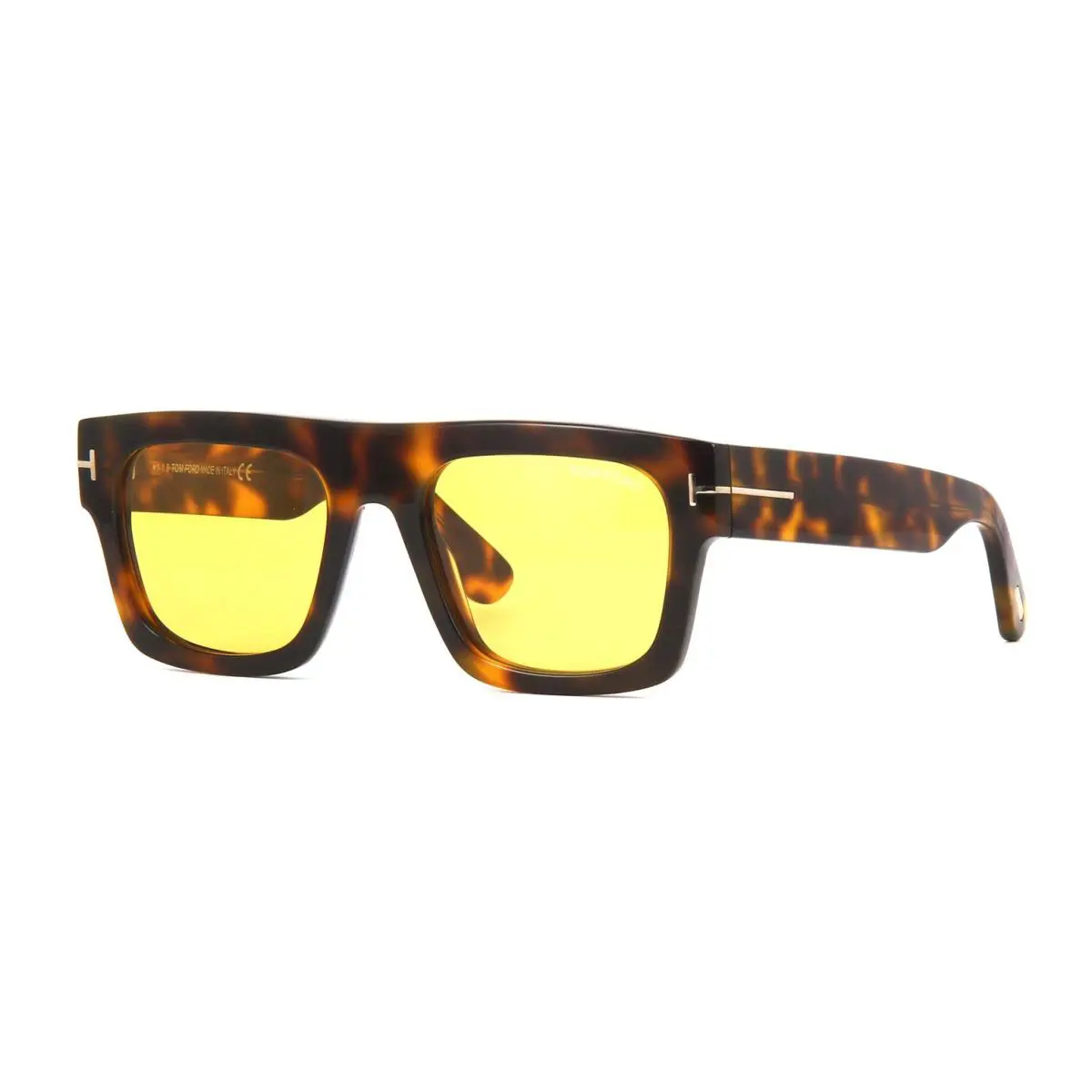 Tom Ford Fausto FT 0711 Havana/brown 56E Sunglasses - Frame: Brown, Lens: Vintage Yellow Lenses