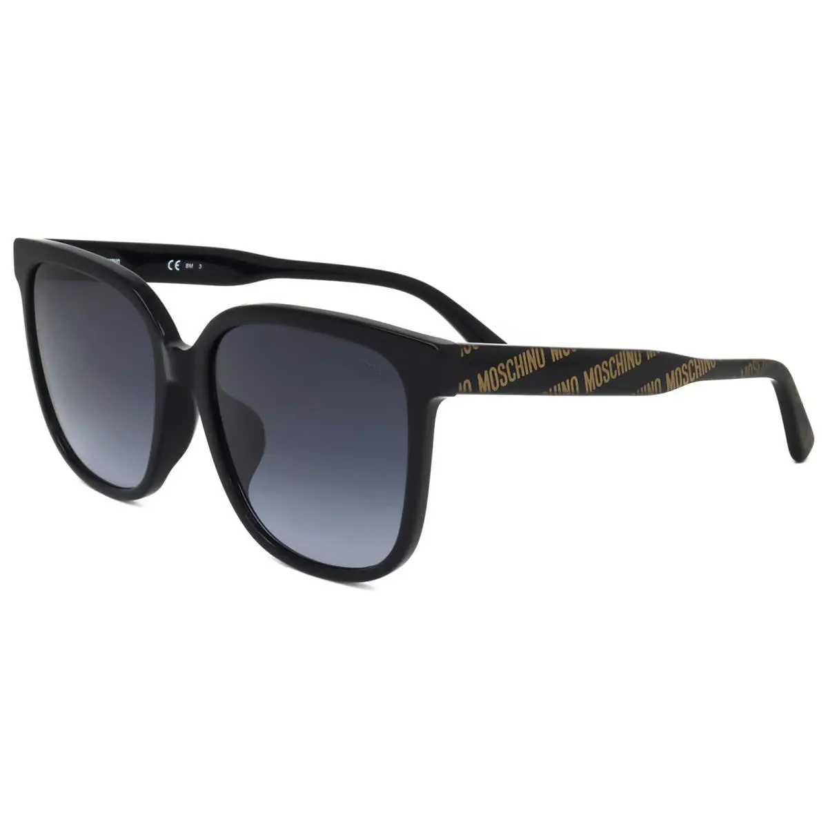 Moschino Woman 58mm Black Sunglasses MOS134-F-S-7RM-58 - Frame: Black, Lens: Grey, Other Frame: Black
