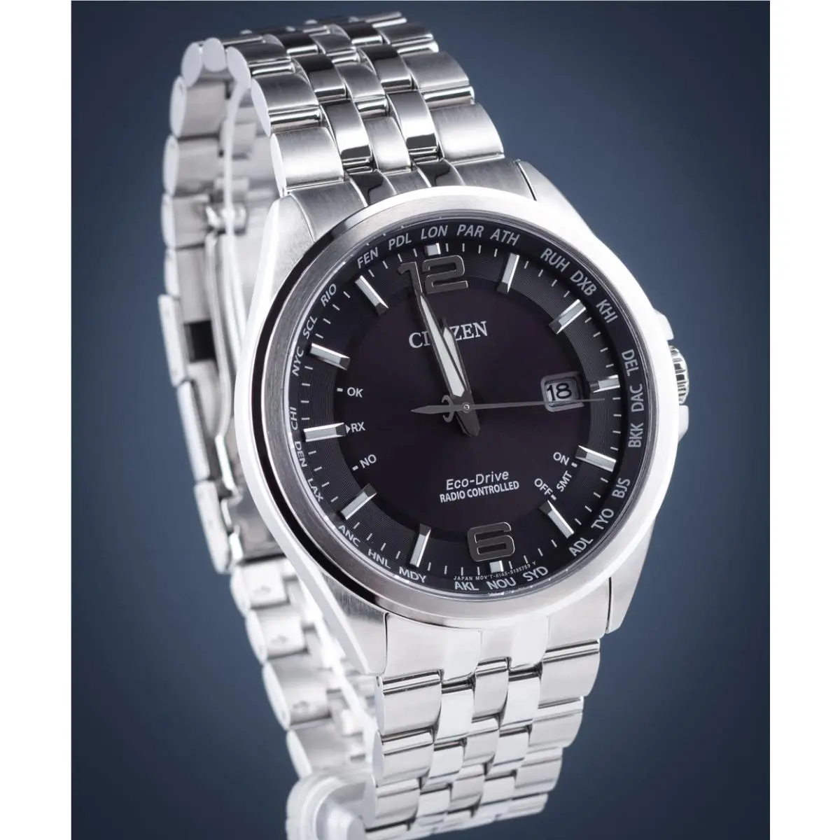 Citizen Radio Controlled Sapphire Crystal CB0010-88E Black Dial World Time Watch