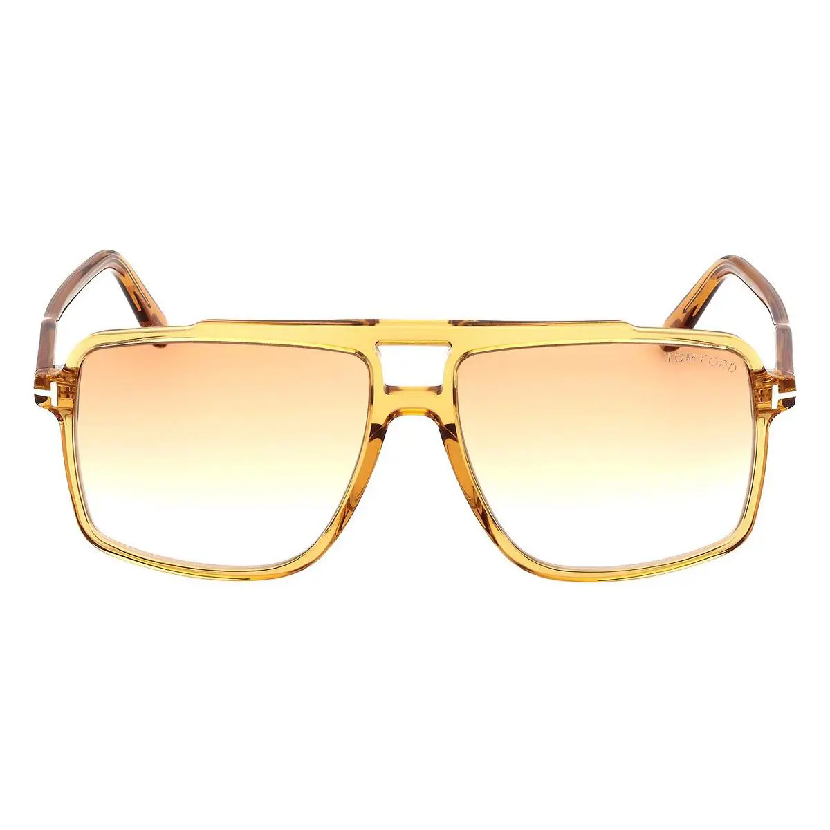 Tom Ford Kemp FT1177 Sunglasses Male Shiny Dark Yellow 59mm - Frame: Shiny Dark Yellow, Lens: Gradient Brown