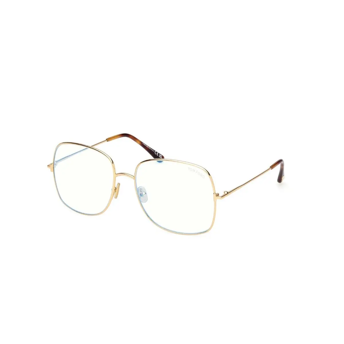 Tom Ford FT6048-B 030 Shiny Deep Gold/clear Blue Light Block 59MM