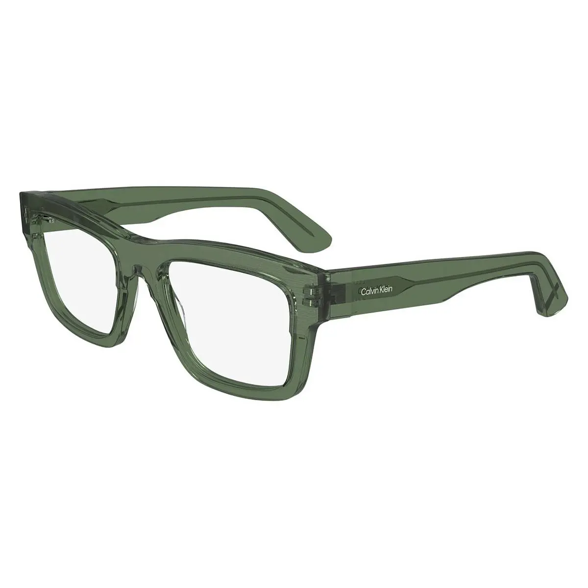 Calvin Klein CK24525 330 54 mm Khaki Square Acetate Glasses Made in Italy