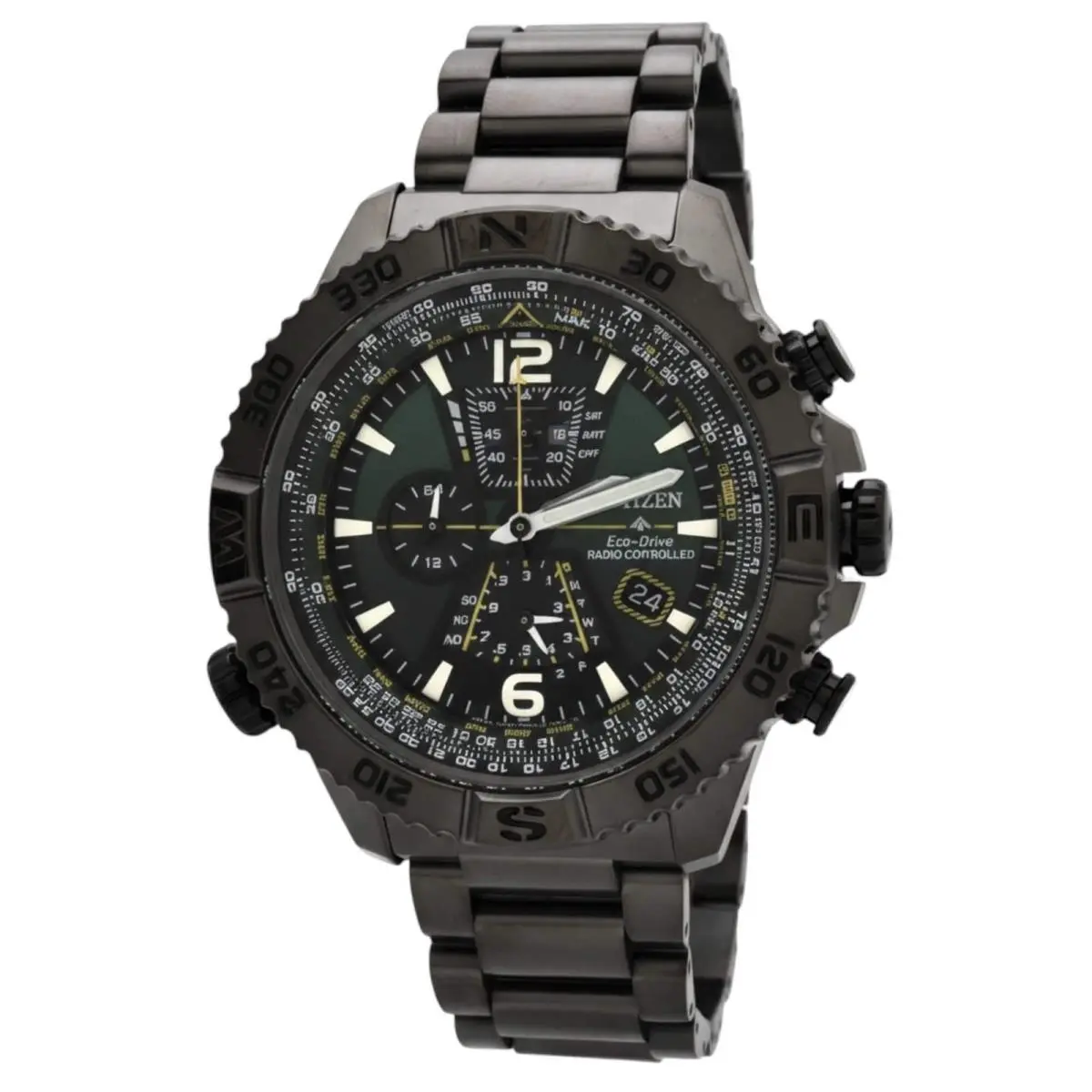 Men`s Watch Promaster Navihawk Green Dial Grey Bracelet AT8227-56X by Citizen