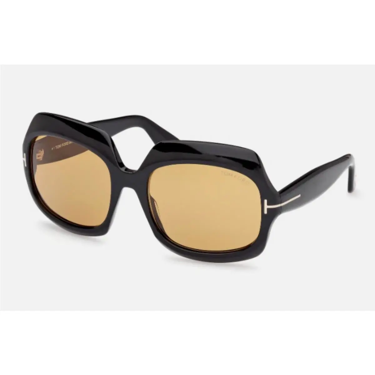 Tom Ford Sunglasses Ren TF 1155 Eco 01E 60-20 135 Black Frames Amber Lenses