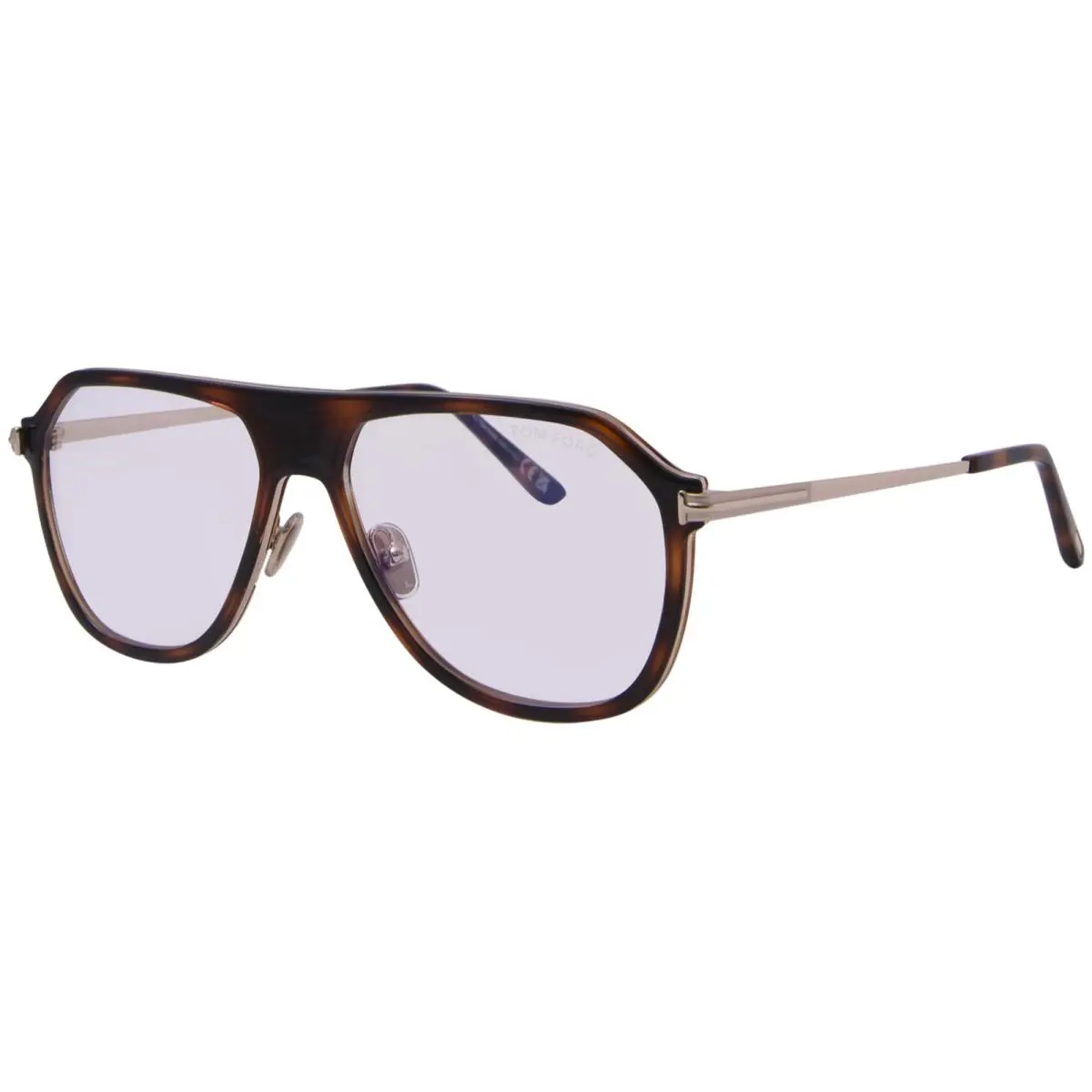 Tom Ford FT5943-B 056 Eyeglasses Men`s Brown/monocolor/blue Block Full Rim 56mm