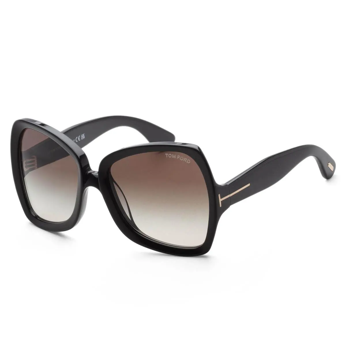 Women`s Fashion 60 mm Shiny Black Sunglasses FT1222-01B-60 by Tom Ford