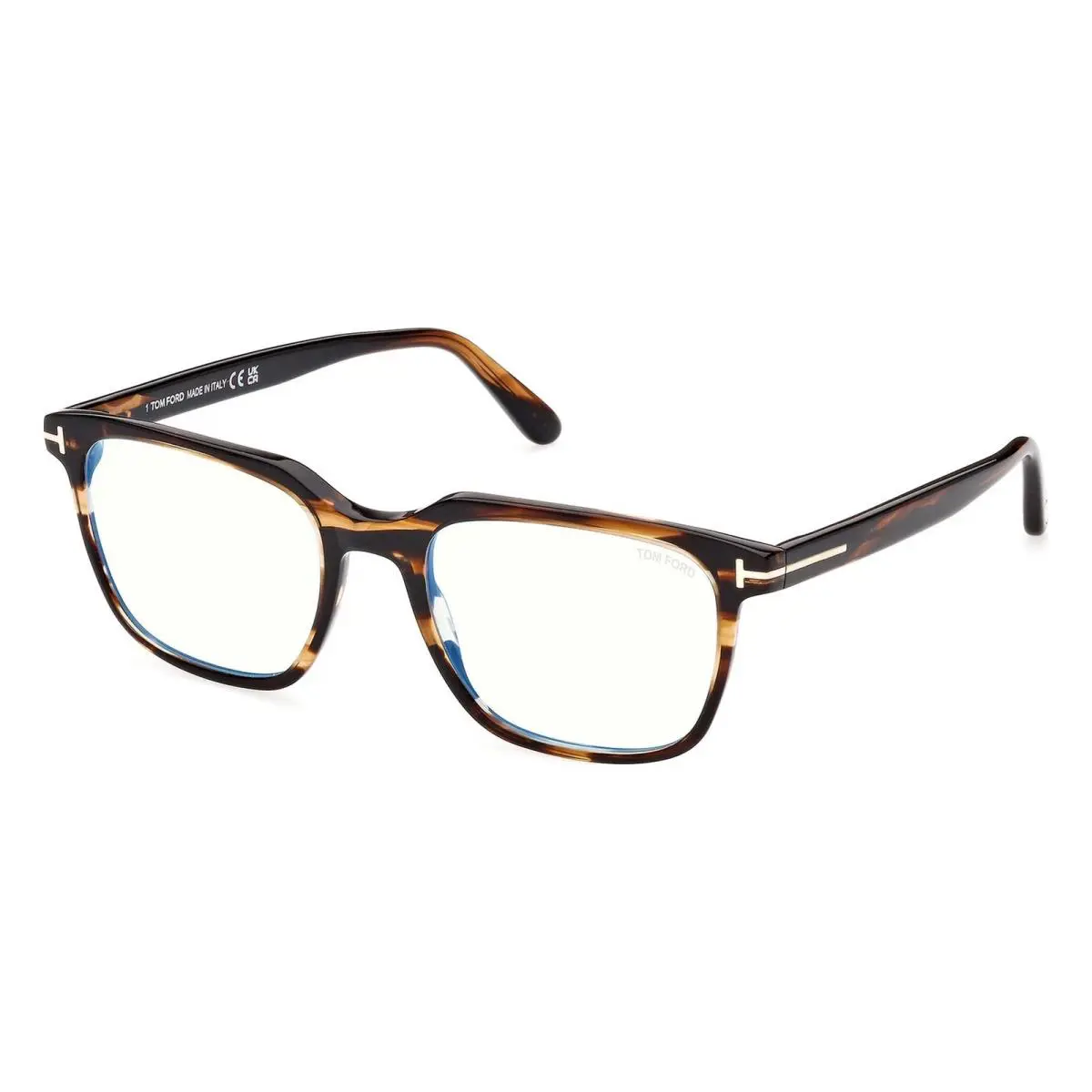 Tom Ford FT 5818 B/v 050 Dark Havana Blue Block Eyeglasses 53mm