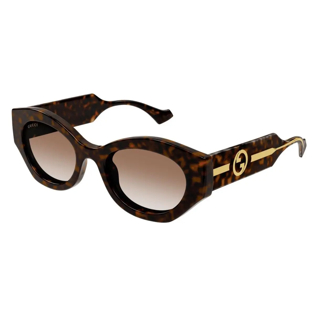 GG1553S 002 Havana Cryst Brown 52 mm Round Oval Panthos Women`s Sunglasses by Gucci
