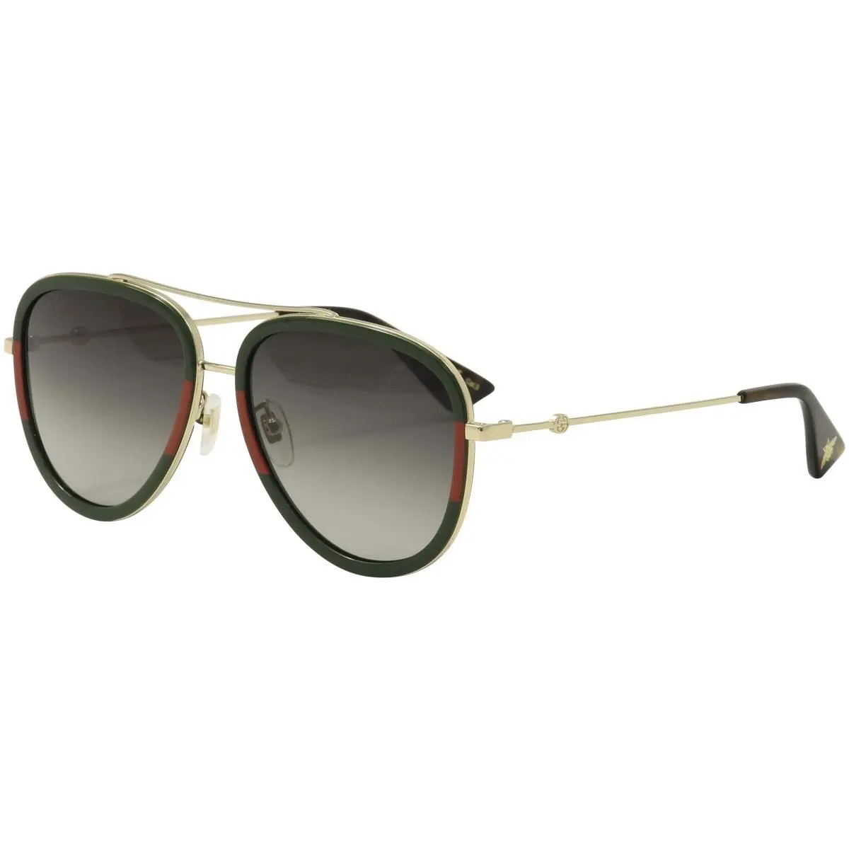 Gucci Women`s GG0062S GG/0062/S 003 Gold/green/red Pilot Sunglasses 57mm