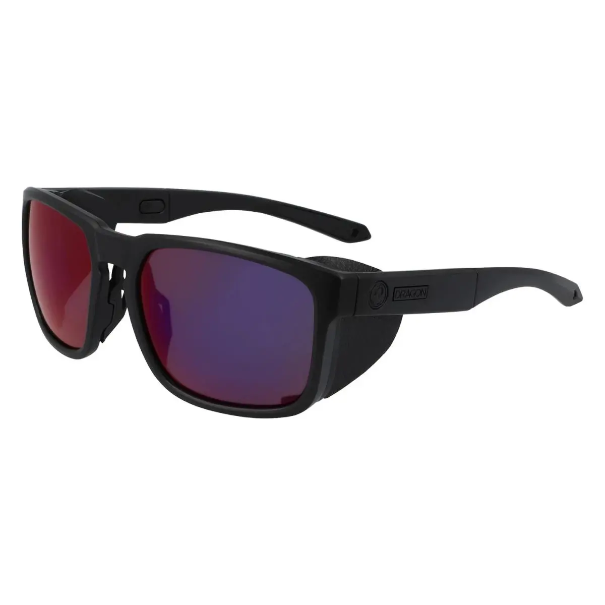 Dragon DR Latitude X LL 029 Matte Black Mirrored Mens Sunglasses 59-19-145 Wcase - Frame: Black, Lens: Red