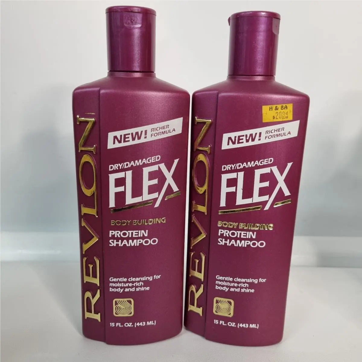 Lot of 2 Vtg Revlon Flex Balsam Protein Shampoo Dry Damaged 15 Oz