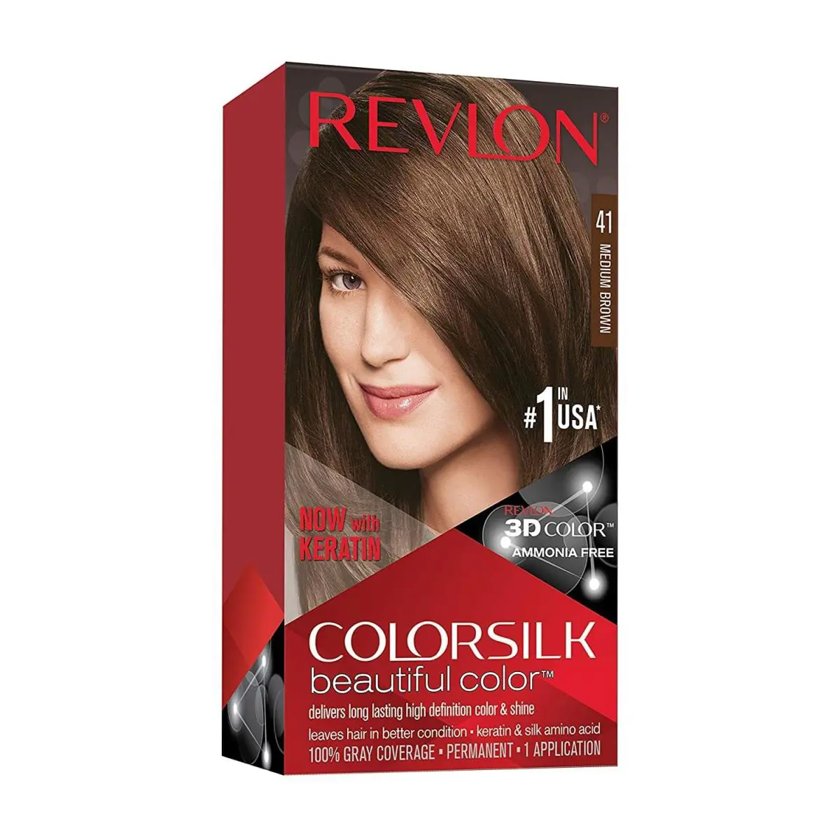 Revlon Colorsilk Beautiful Color 41 Medium Brown Ammonia Free Hair Color 1 Count