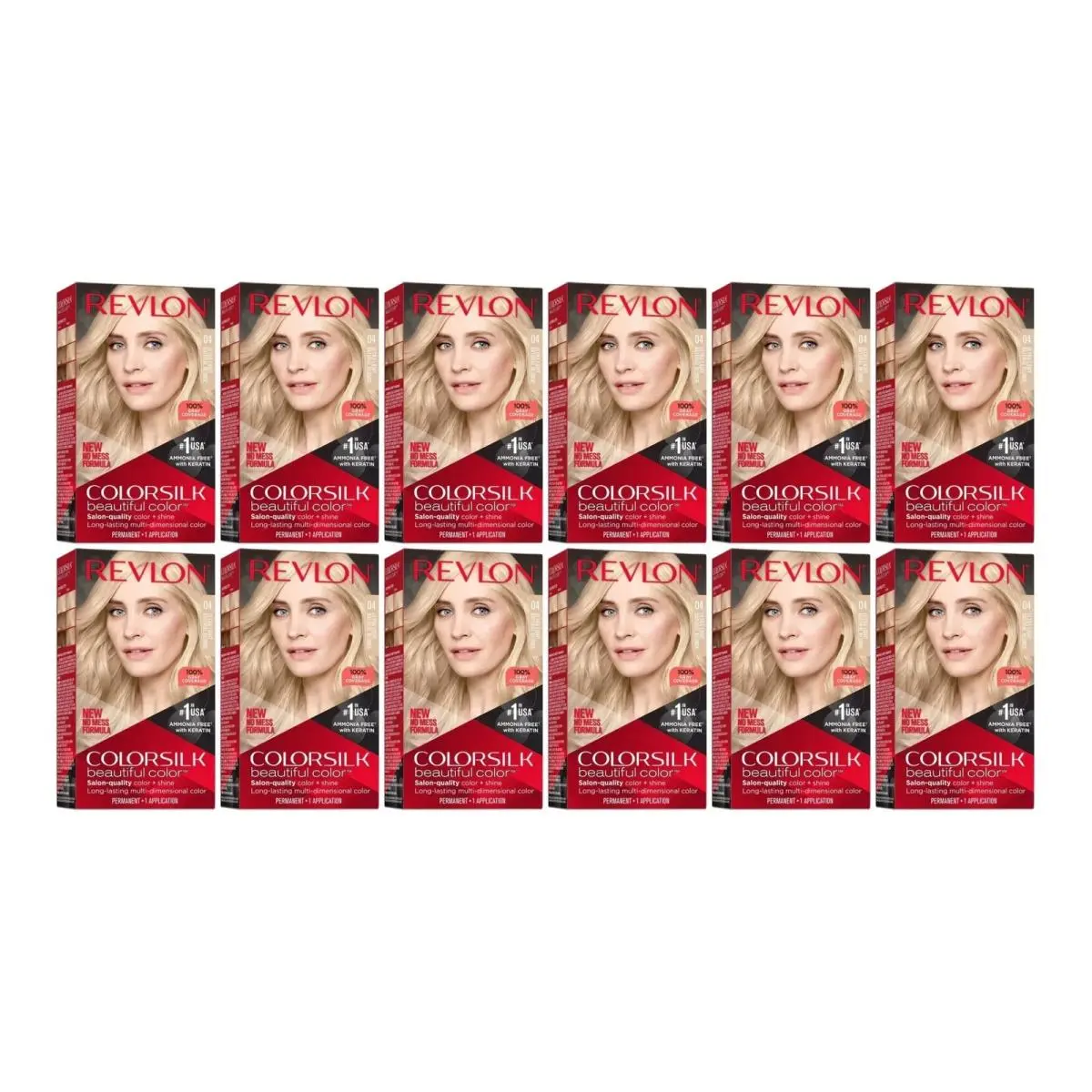 Pack of 12 -1 Case Revlon Colorsilk Hair Color 04 4 Ultra Light Natural Blonde